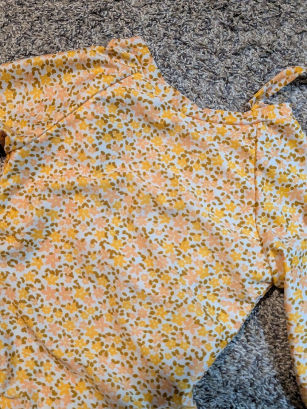 Art Class Floral Lined Top in Cream and Yellow